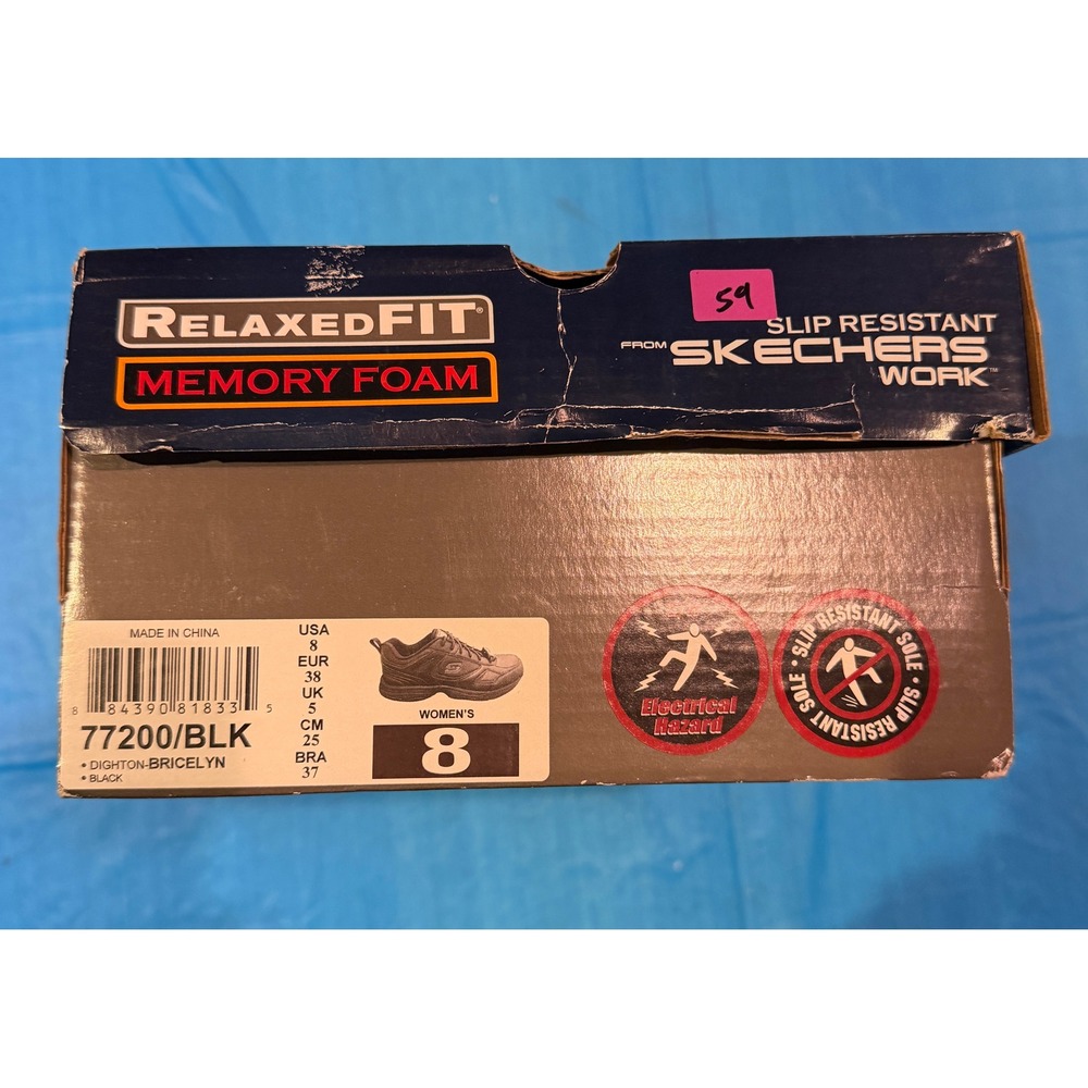 Skechers Work Dighton Bricelyn Black Slip Resistant Shoes 77200 Women 8